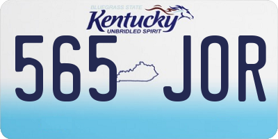 KY license plate 565JOR