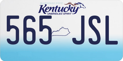 KY license plate 565JSL