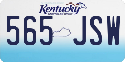 KY license plate 565JSW