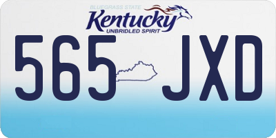 KY license plate 565JXD