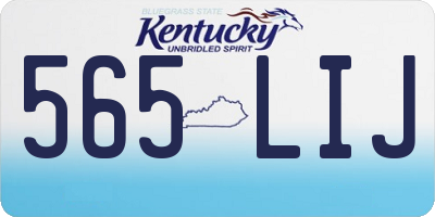 KY license plate 565LIJ