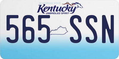 KY license plate 565SSN