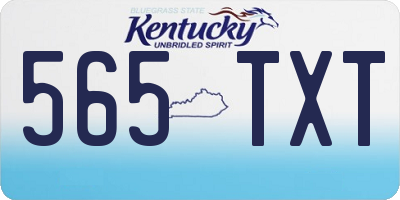 KY license plate 565TXT