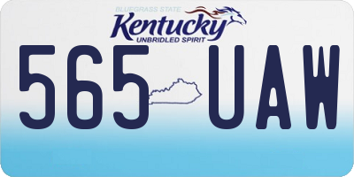 KY license plate 565UAW