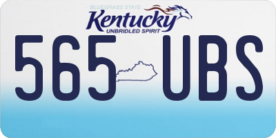 KY license plate 565UBS