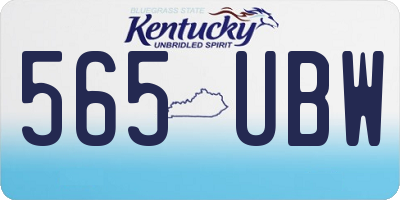 KY license plate 565UBW