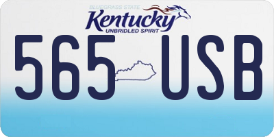 KY license plate 565USB