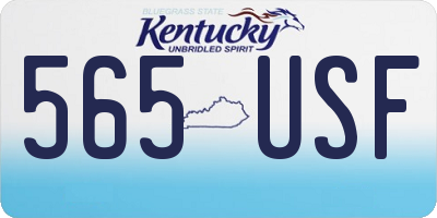 KY license plate 565USF