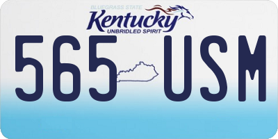 KY license plate 565USM