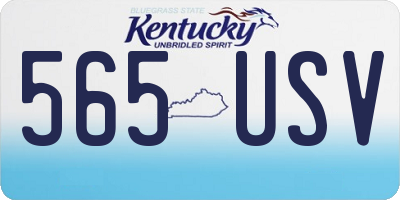 KY license plate 565USV