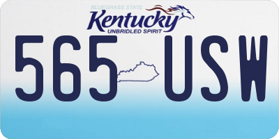 KY license plate 565USW
