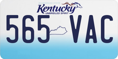 KY license plate 565VAC