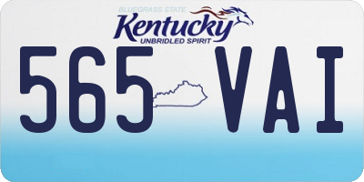 KY license plate 565VAI