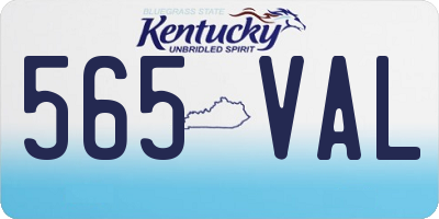 KY license plate 565VAL