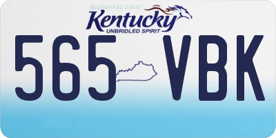 KY license plate 565VBK