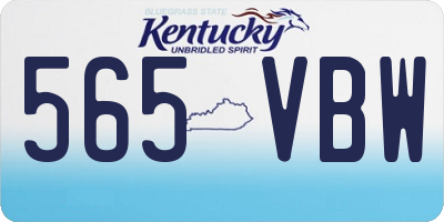 KY license plate 565VBW