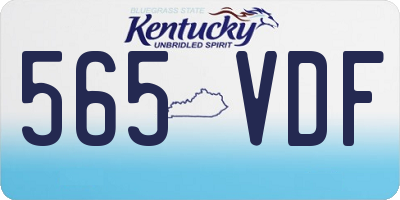 KY license plate 565VDF