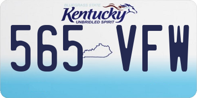 KY license plate 565VFW