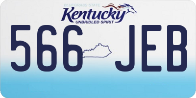 KY license plate 566JEB
