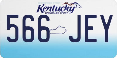 KY license plate 566JEY