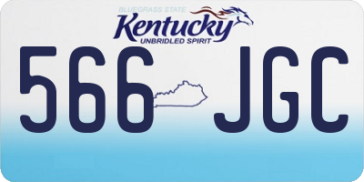 KY license plate 566JGC