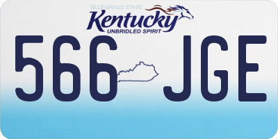 KY license plate 566JGE