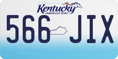 KY license plate 566JIX