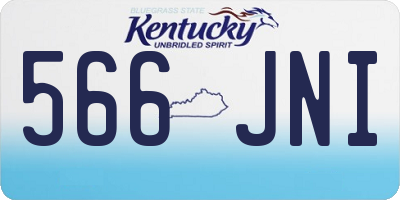 KY license plate 566JNI