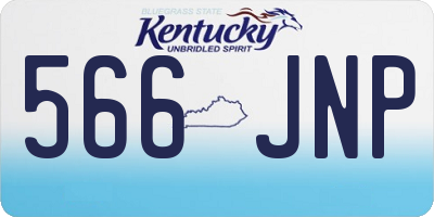 KY license plate 566JNP