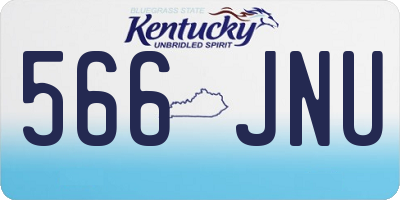 KY license plate 566JNU