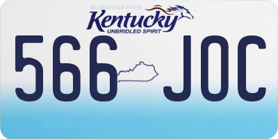 KY license plate 566JOC