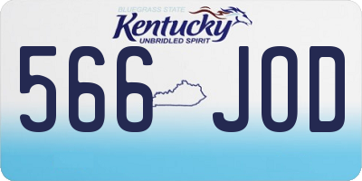 KY license plate 566JOD