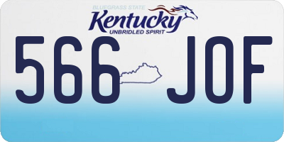 KY license plate 566JOF