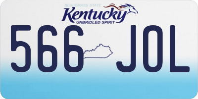 KY license plate 566JOL