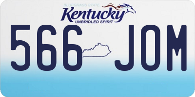 KY license plate 566JOM