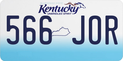KY license plate 566JOR