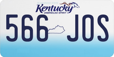 KY license plate 566JOS