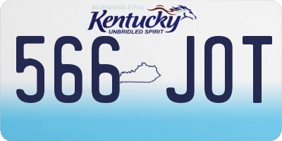 KY license plate 566JOT
