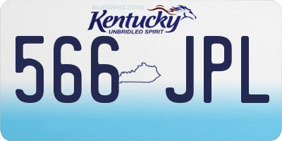 KY license plate 566JPL