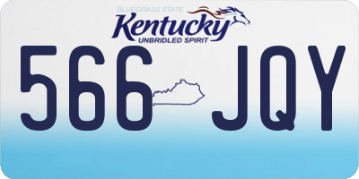 KY license plate 566JQY