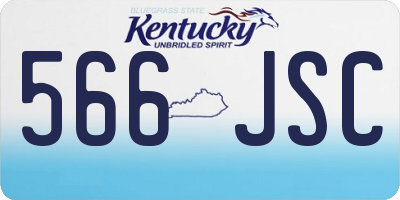 KY license plate 566JSC
