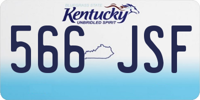KY license plate 566JSF