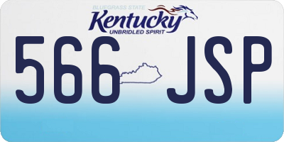 KY license plate 566JSP