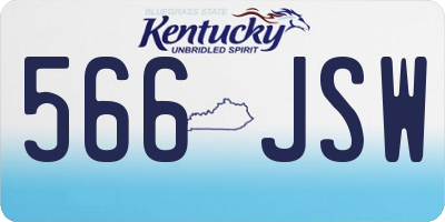 KY license plate 566JSW