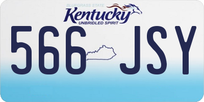 KY license plate 566JSY