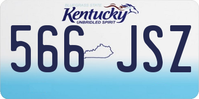 KY license plate 566JSZ