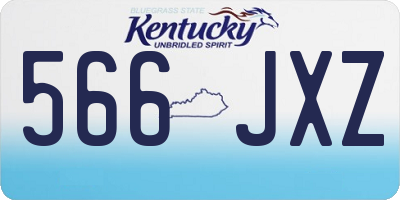KY license plate 566JXZ