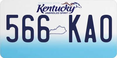KY license plate 566KAO