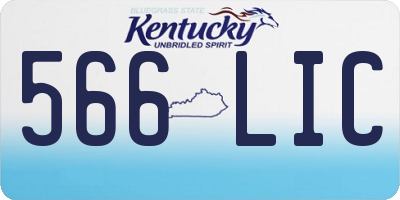 KY license plate 566LIC