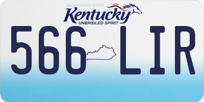 KY license plate 566LIR